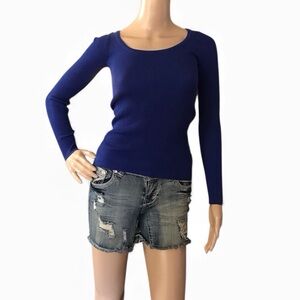 Poof! Royal Blue Ribbed Sweater